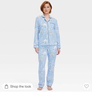 NWT Floral Vines Long Sleeves Pajama Set Blue Roller Rabbit x Target